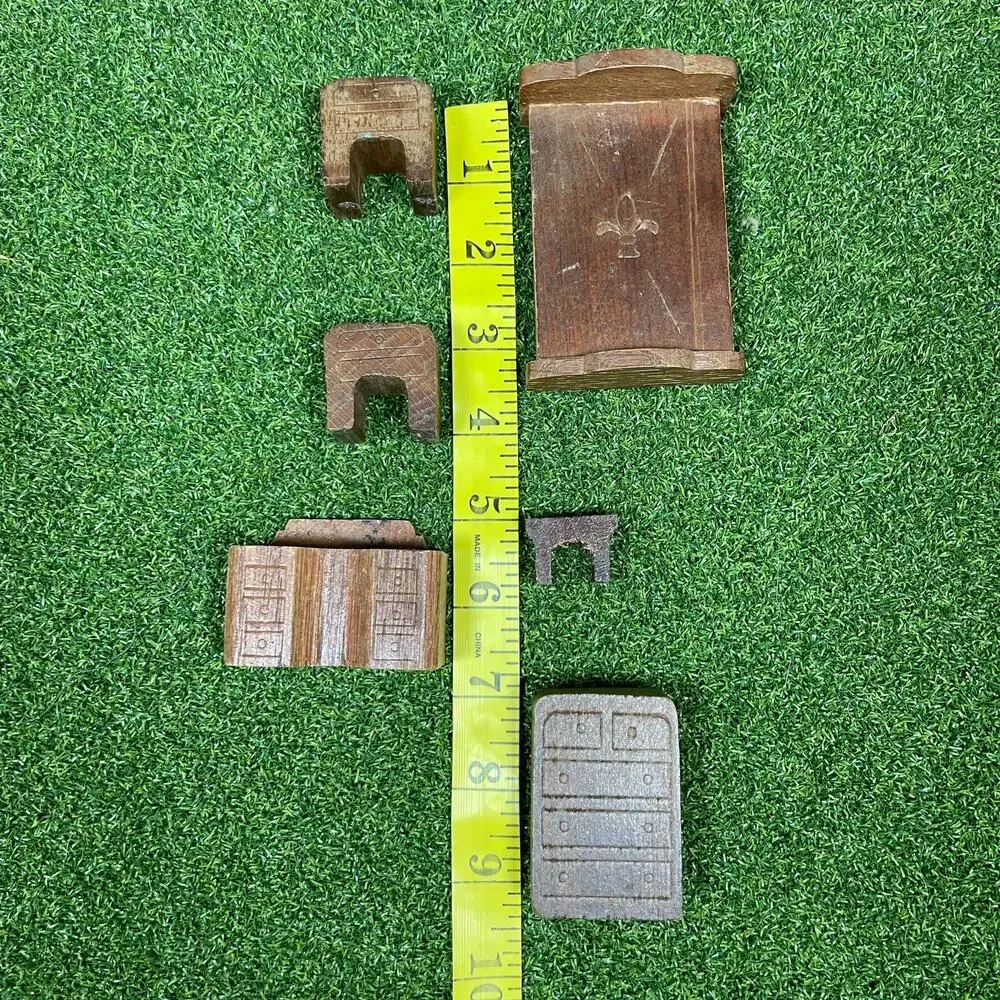 Vintage Miniature Wooden Dollhouse Furniture Lot